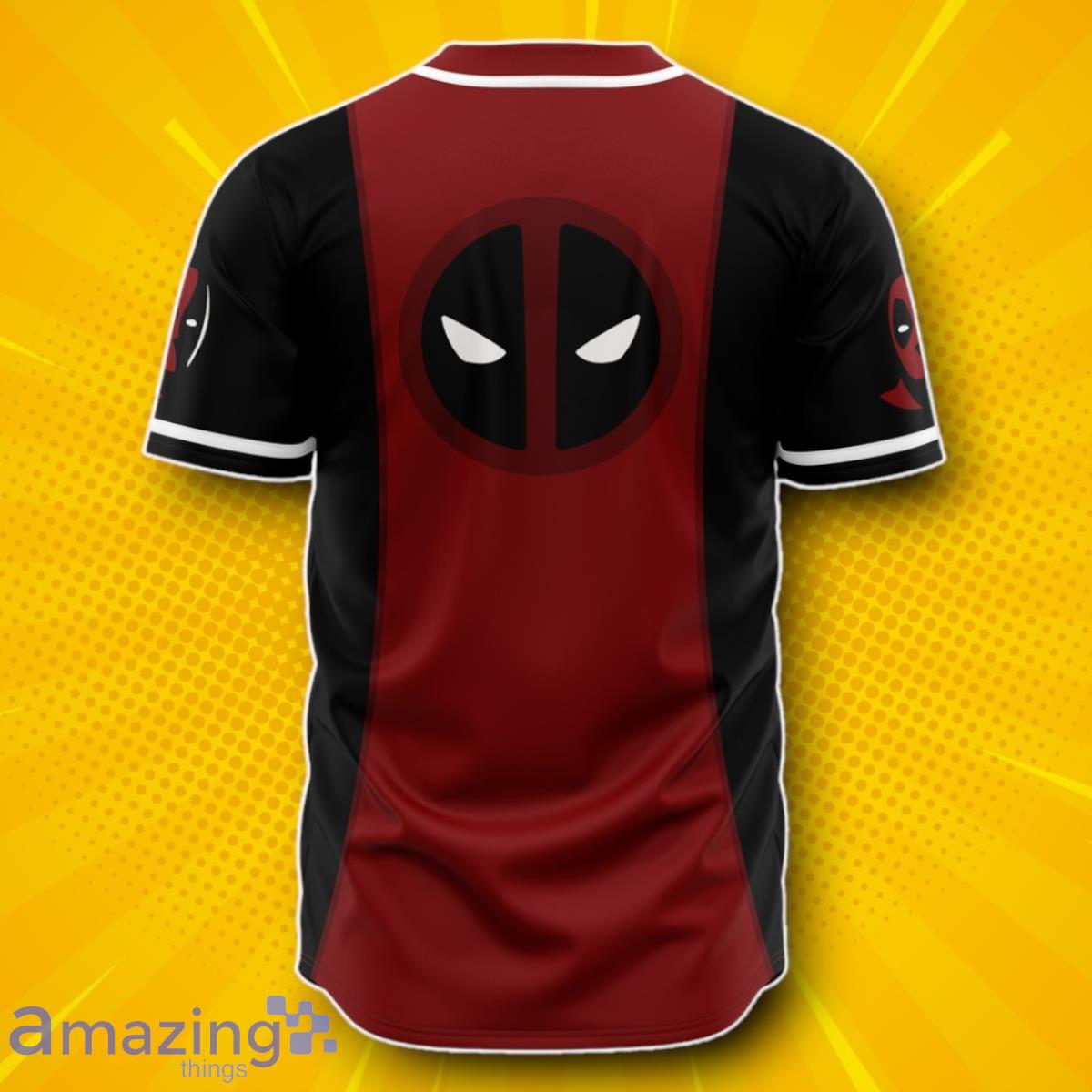 Hooktab 3D Printed Deadpool Marvel Men’s Short Sleeve Baseball Jersey Unique Gift image Hooktab 3D Printed Deadpool Marvel Men’s Short Sleeve Baseball Jersey Unique Gift Product Photo 2