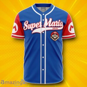 Hooktab 3D Printed Mario Super Mario Bros Men’s Short Sleeve Baseball Jersey Unique Gift Product Photo 1