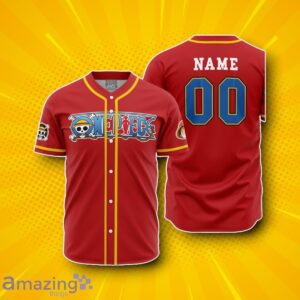 Hooktab 3D Printed Personalized Luffy One Piece Baseball Jersey Unique Gift Product Photo 1