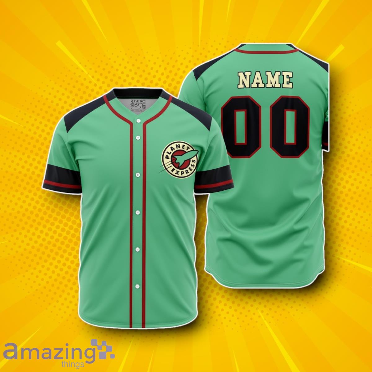Hooktab 3D Printed Personalized Planet Express Futurama Baseball Jersey Unique Gift image Hooktab 3D Printed Personalized Planet Express Futurama Baseball Jersey Unique Gift Product Photo 1