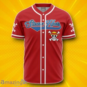 Hooktab 3D Printed Personalized Straw Hats One Piece Men’s Short Baseball Jersey Unique Gift Product Photo 2