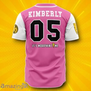 Hooktab 3D Printed Pink Pterodactyls Kimberly Hart Power Rangers Baseball Jersey Unique Gift image Hooktab 3D Printed Pink Pterodactyls Kimberly Hart Power Rangers Baseball Jersey Unique Gift Product Photo 2