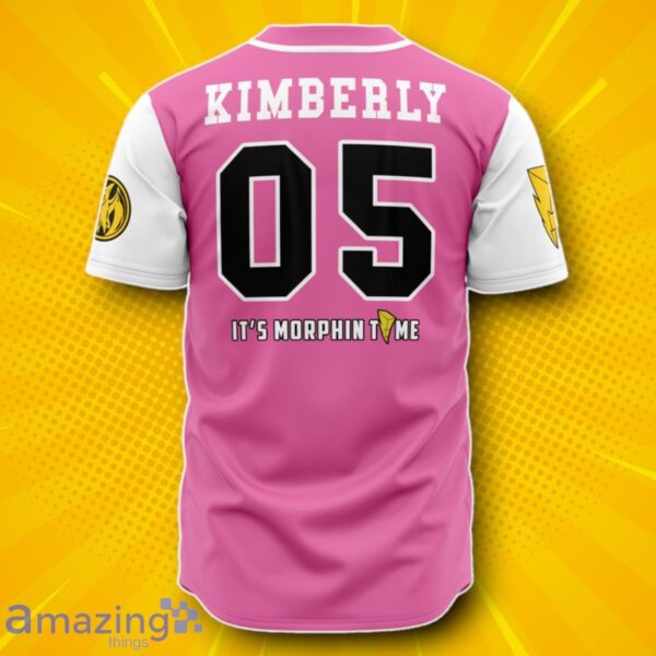 Hooktab 3D Printed Pink Pterodactyls Kimberly Hart Power Rangers Baseball Jersey Unique Gift Product Photo 2