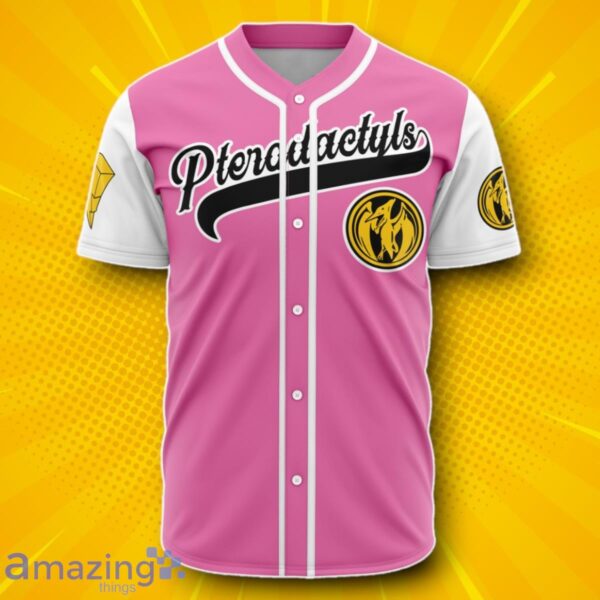 Hooktab 3D Printed Pink Pterodactyls Kimberly Hart Power Rangers Baseball Jersey Unique Gift Product Photo 1