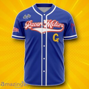 Hooktab 3D Printed Racer Motors Speed Racer Baseball Jersey Unique Gift Product Photo 1