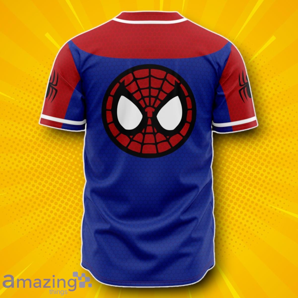 Hooktab 3D Printed Spiderman Marvel Baseball Jersey Unique Gift image Hooktab 3D Printed Spiderman Marvel Baseball Jersey Unique Gift Product Photo 2