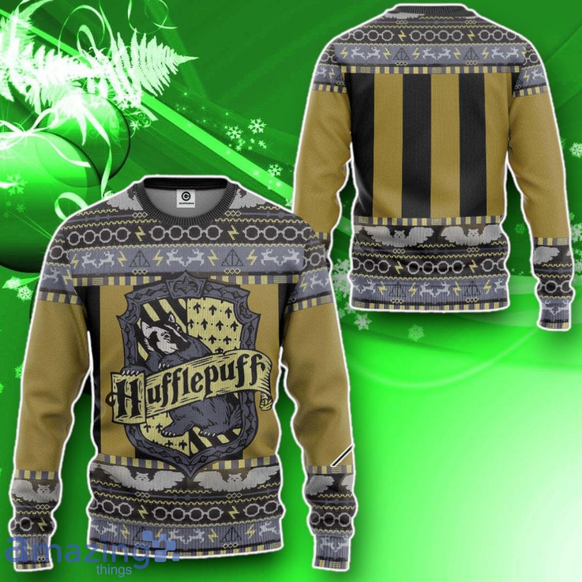 Hufflepuff Ugly Christmas Custom Ugly Sweater Impressive Gift For Men Women image Hufflepuff Ugly Christmas Custom Ugly Sweater Impressive Gift For Men Women Product Photo 2