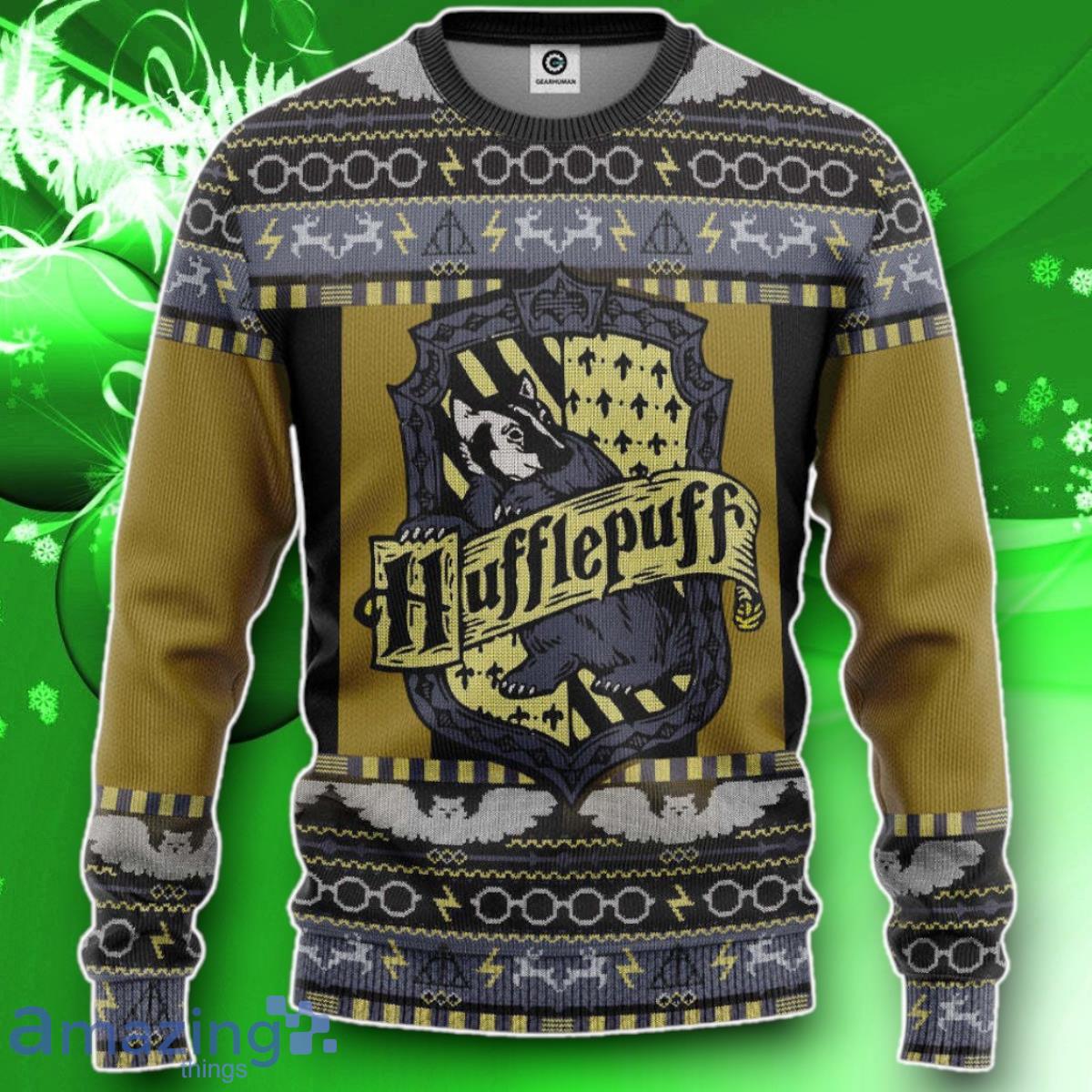 Hufflepuff Ugly Christmas Custom Ugly Sweater Impressive Gift For Men Women image Hufflepuff Ugly Christmas Custom Ugly Sweater Impressive Gift For Men Women Product Photo 1