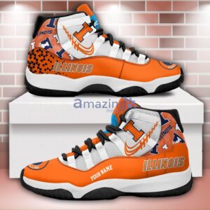 Illinois Fighting Illini Air Jordan 11 Sneakers Custom Name Sport Team Shoes For Men And Women Product Photo 1