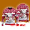 Indiana Hoosiers NCAA Snoopy Cute Christmas Ugly Sweater 3D Gift For Fans Custom Name
