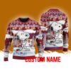 Iowa State Cyclones NCAA Snoopy Cute Christmas Ugly Sweater 3D Gift For Fans Custom Name