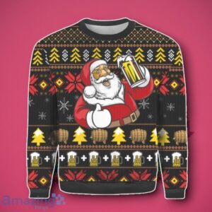 It's The Most Wonderful Time For A Beer With Santa Claus Ugly 3D Sweater Unique Gift Product Photo 2