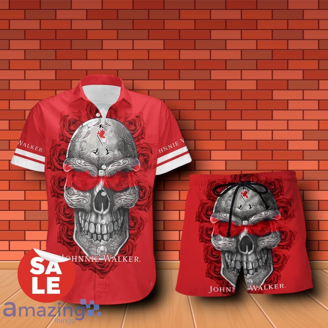 Johnnie Walker Sukull Rose 3D Hawaiian Shirt & Shorts For Men Women image Johnnie Walker Sukull Rose 3D Hawaiian Shirt & Shorts For Men Women Product Photo 1