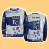 Kansas City Royals MLB Sporty Color Custom Name Christmas Ugly Sweater Gift For Fans