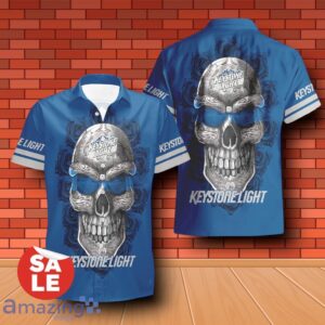 Keystone Light Sukull Rose 3D Hawaiian Shirt & Shorts For Men Women Product Photo 2