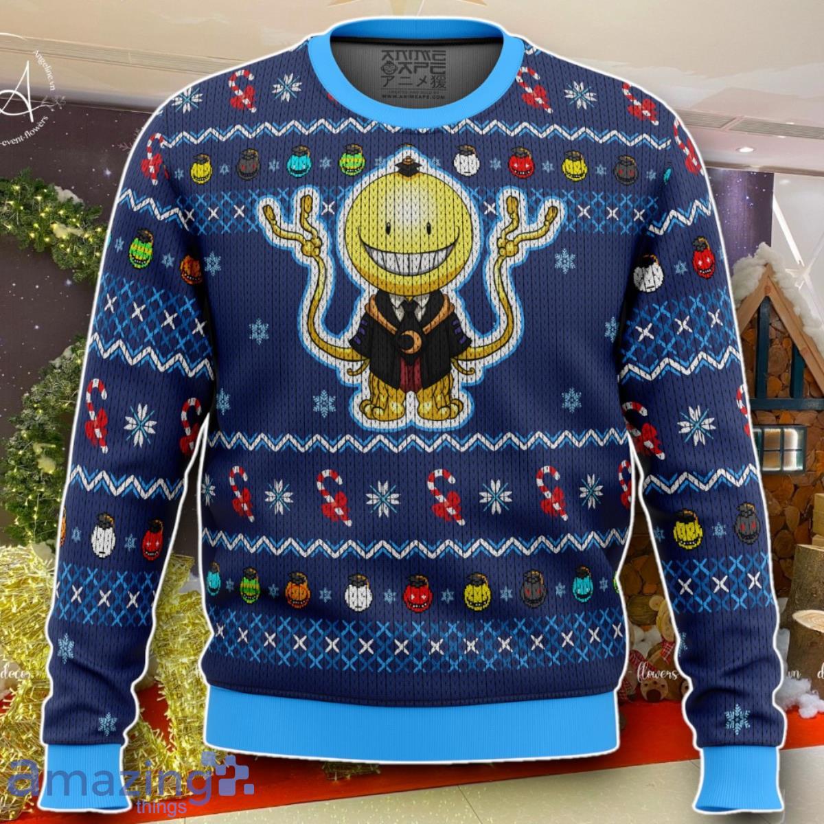Koro Sensei Tentacles Assassination Classroom Ugly Christmas Sweater Best Gift For Men And Women image Koro Sensei Tentacles Assassination Classroom Ugly Christmas Sweater Best Gift For Men And Women Product Photo 1