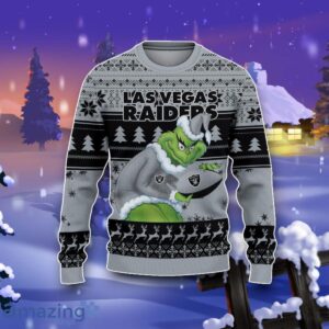 Las Vegas Raiders Grinch Ugly Christmas 3D Sweater Impressive Gift Product Photo 2