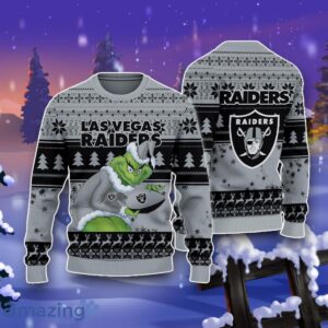 Las Vegas Raiders Grinch Ugly Christmas 3D Sweater Impressive Gift Product Photo 1