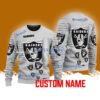 Las Vegas Raiders NFL Custom Name Christmas Ugly Sweater 3D For Men Women