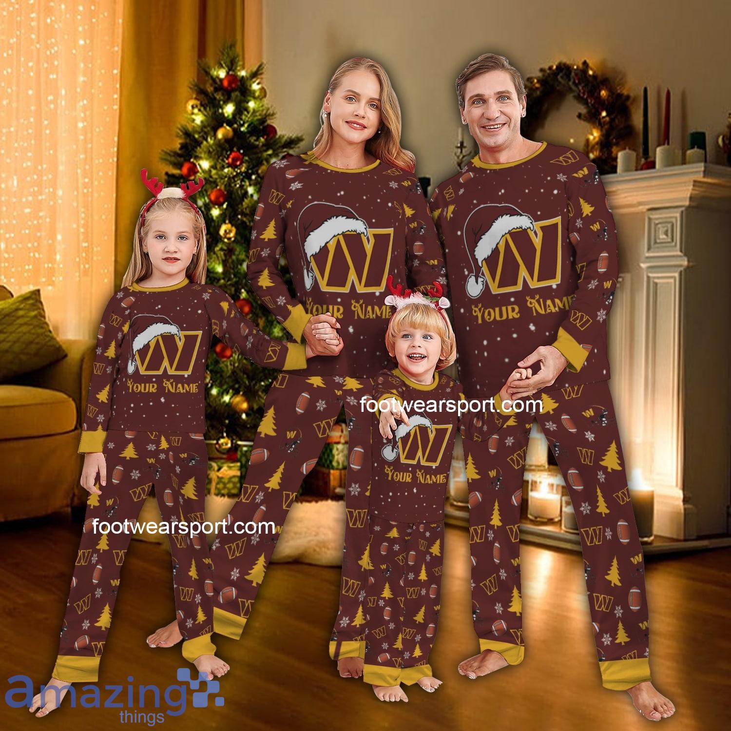 Lazy Santa Hat Logo Washington Commander Pajamas Set Family Christmas For Men Women Kids image Lazy Santa Hat Logo Washington Commander Pajamas Set Family Christmas For Men Women Kids - Lazy Santa Hat Logo Washington Commander Pajamas Set Family Christmas For Men Women Kids