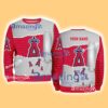 Los Angeles Angels MLB Sporty Color Custom Name Christmas Ugly Sweater Gift For Fans