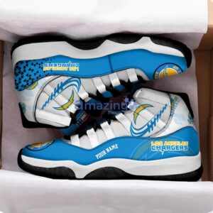 Los Angeles Chargers Air Jordan 11 Sneakers Custom Name Sport Team Shoes For Men And Women Product Photo 2