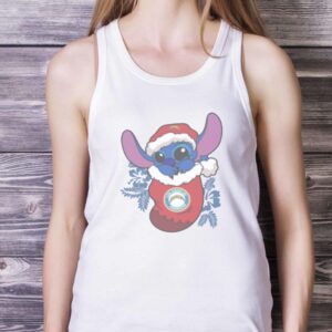 Los Angeles Chargers Christmas Stitch In The Sock Funny Christmas NFL T-Shirt - White Ladies Tank Top