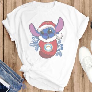 Los Angeles Chargers Christmas Stitch In The Sock Funny Christmas NFL T-Shirt - T-SHIRT FLAT