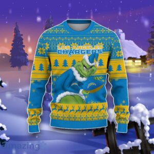 Los Angeles Chargers Grinch Ugly Christmas 3D Sweater Impressive Gift Product Photo 2