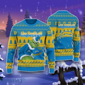 Los Angeles Chargers Grinch Ugly Christmas 3D Sweater Impressive Gift Product Photo 1