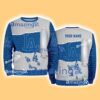 Los Angeles Dodgers MLB Sporty Color Custom Name Christmas Ugly Sweater Gift For Fans