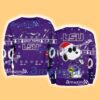 Louisiana State NCAA Snoopy and Woodstock Cute Personalized Number Christmas Ugly Sweater New Gift Limited Edition