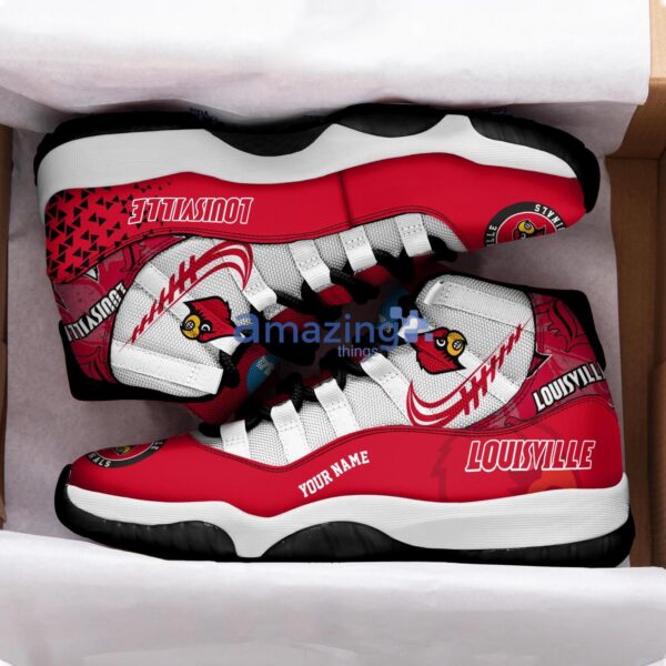 Louisville Cardinals Air Jordan 11 Sneakers Custom Name Sport Team Shoes For Men And Women Product Photo 2