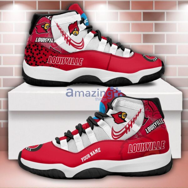 Louisville Cardinals Air Jordan 11 Sneakers Custom Name Sport Team Shoes For Men And Women Product Photo 1