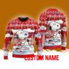 Louisville Cardinals NCAA Snoopy Cute Christmas Ugly Sweater 3D Gift For Fans Custom Name