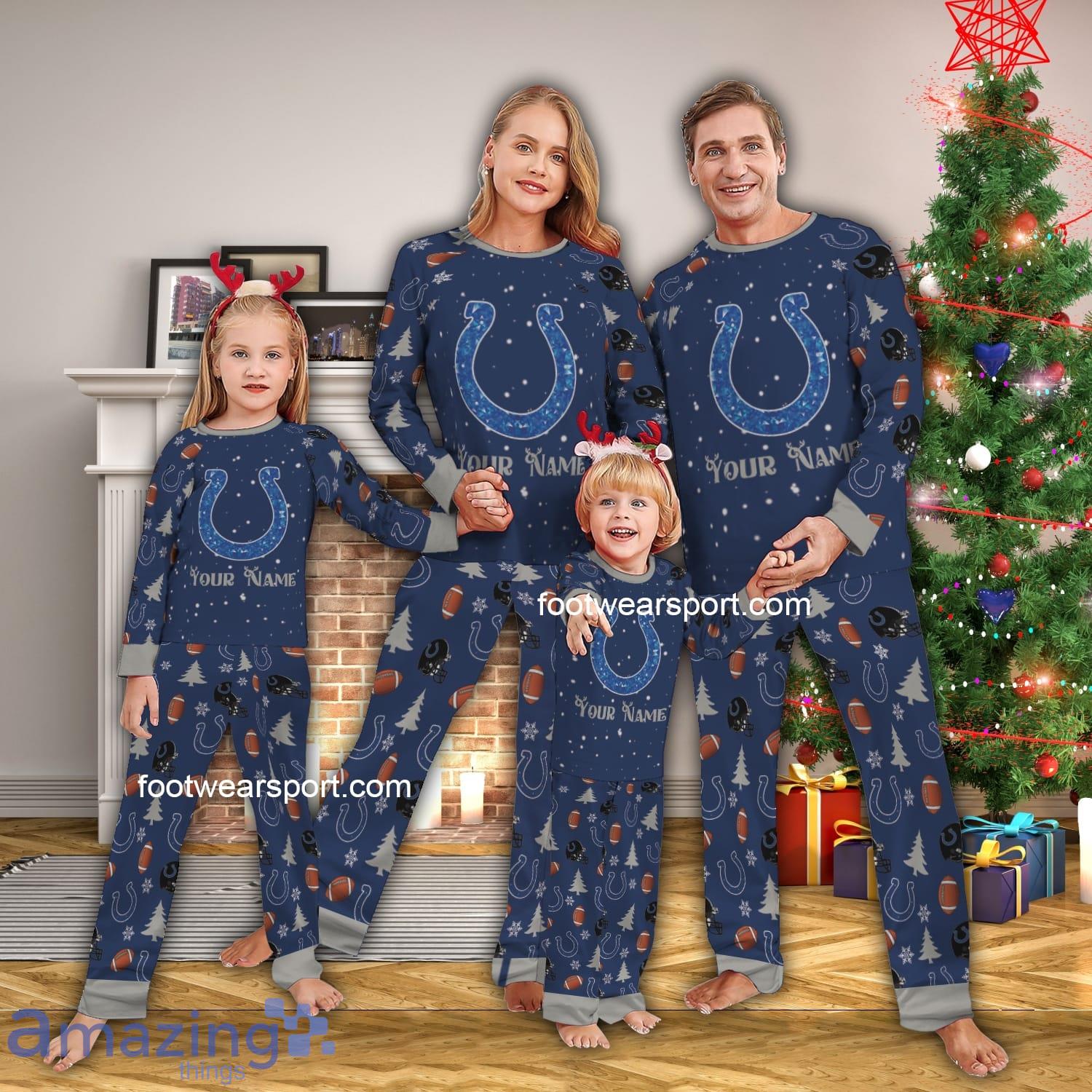 Lounging Diamond Logo Indianapolis Colt Christmas Pajamas Set Family For Men Women Kids image Lounging Diamond Logo Indianapolis Colt Christmas Pajamas Set Family For Men Women Kids - Lounging Diamond Logo Indianapolis Colt Christmas Pajamas Set Family For Men Women Kids
