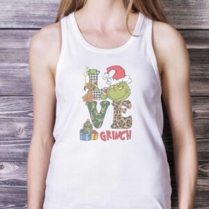 LOVE GRINCH SHIRT - Love Grinch Christmas T-Shirt, Love Christmas T-Shirt, Christmas Grinch Tshirt - White Ladies Tank Top