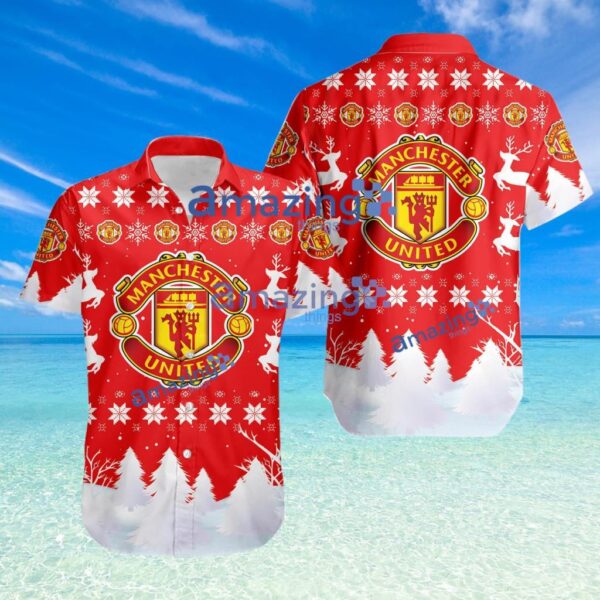 manchester united Logo Sport Christmas Pattern Hawaiian Shirt Product Photo 1