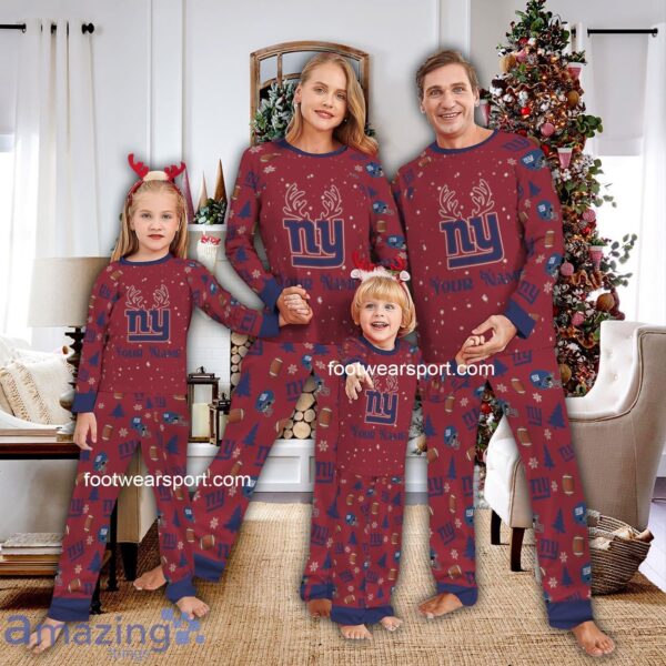 Matching Reindeer Logo New York Giant Pajamas Set Family Christmas For Men Women Kids - Matching Reindeer Logo New York Giant Pajamas Set Family Christmas For Men Women Kids
