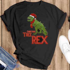 Mens Tree T Rex Christmas Decorations Dinosaur Gift Present Santa T shirt - Black T-Shirt