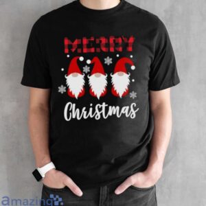 Merry Christmas Santa Claus T-shirt, Buffalo Plaid Merry Christmas Shirts - Black Unisex T-Shirt
