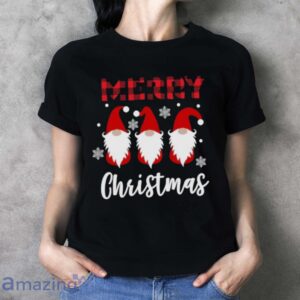 Merry Christmas Santa Claus T-shirt, Buffalo Plaid Merry Christmas Shirts - Ladies T-Shirt