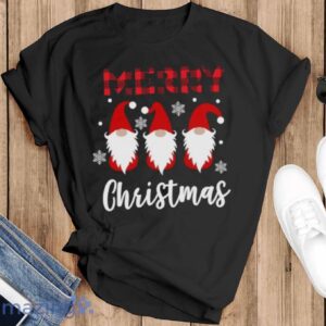 Merry Christmas Santa Claus T-shirt, Buffalo Plaid Merry Christmas Shirts - Black T-Shirt