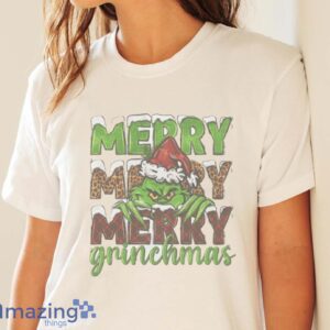 MERRY GRINCHMAS SWEATSHIRT - Merry Merry Grinchmas Christmas Sweatshirt, Soft Christmas Sweatshirt - White Ladies T-Shirt