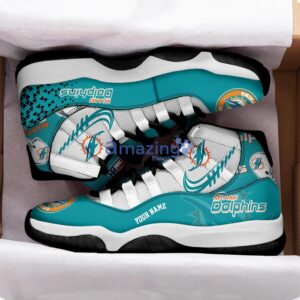 Miami Dolphins Air Jordan 11 Sneakers Custom Name Sport Team Shoes For Men And Women Product Photo 2