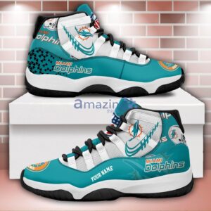 Miami Dolphins Air Jordan 11 Sneakers Custom Name Sport Team Shoes For Men And Women Product Photo 1