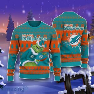 Miami Dolphins Grinch Ugly Christmas 3D Sweater Impressive Gift Product Photo 1