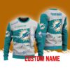 Miami Dolphins NFL Custom Name Christmas Ugly Sweater 3D For Men Women