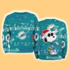 Miami Dolphins NFL Snoopy and Woodstock Cute Personalized Number Christmas Ugly Sweater New Gift Limited Edition