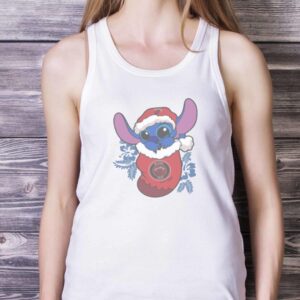 Miami Heat Christmas Stitch In The Sock Funny Christmas NBA T-Shirt - White Ladies Tank Top